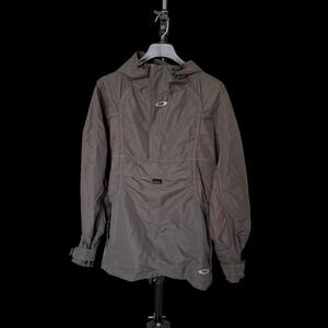 90's Oakley Software Anorak Jacket Mens XL Greige Pullover Hooded Y2K Ski‎